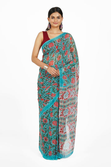 AYSR Boutique Crystal Cascade Organza Saree