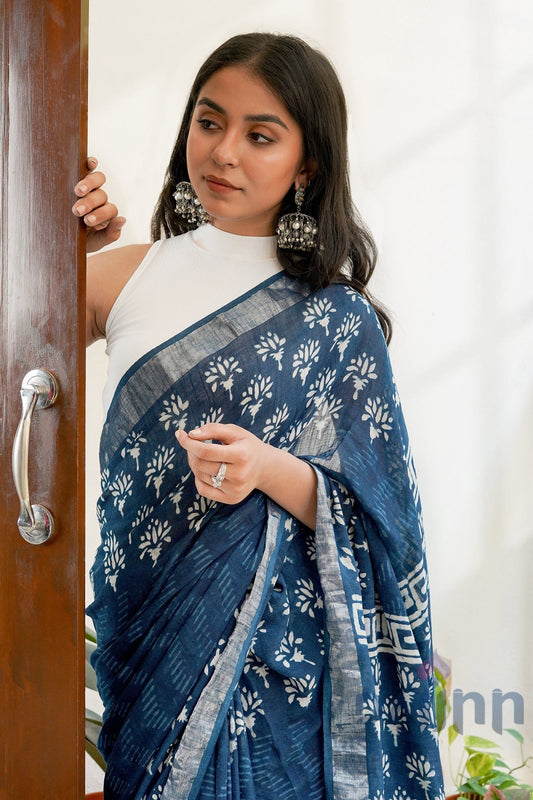 AYSR Boutique Navy Serenade Saree