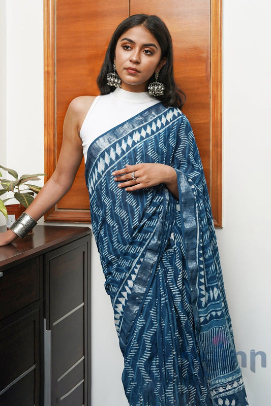 AYSR Boutique Coastal Navy Saree