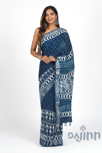 AYSR Boutique Maritime Linen Saree