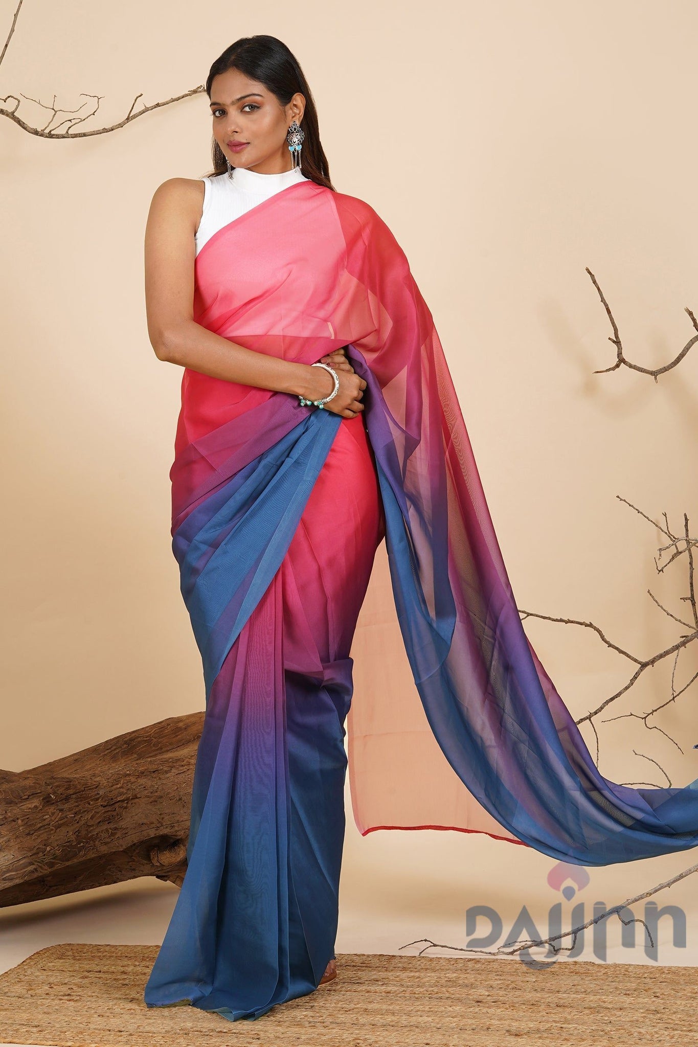 AYSR Boutique Enchanting Ember Pre-Draped Saree