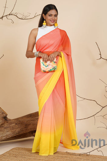 AYSR Boutique Sunset Cascade Pre-Draped Saree