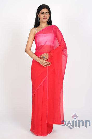 AYSR Boutique Crimson Cascade Pre-Draped Saree