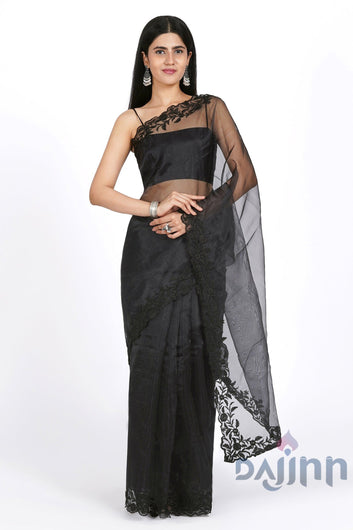 AYSR Boutique Noir Nightfall Organza Saree