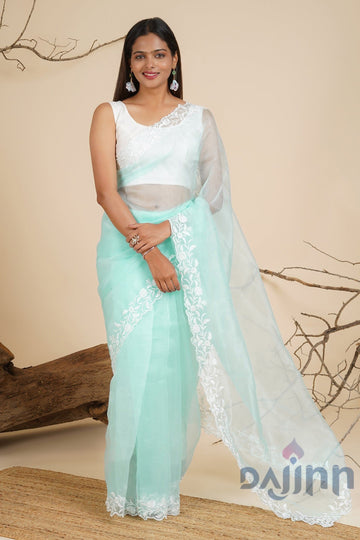 AYSR Boutique Dewdrop Dazzle Organza Saree