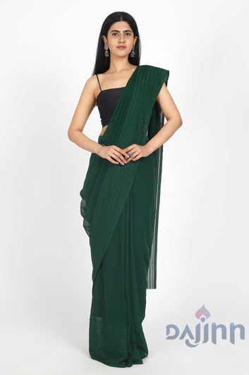 AYSR Boutique Emerald Euphoria Pre-Draped Saree