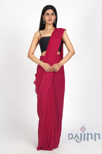 AYSR Boutique Fuchsia Fantasy Pre-Draped Saree