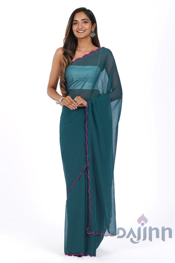 AYSR Boutique Navy Nightfall Georgette Saree