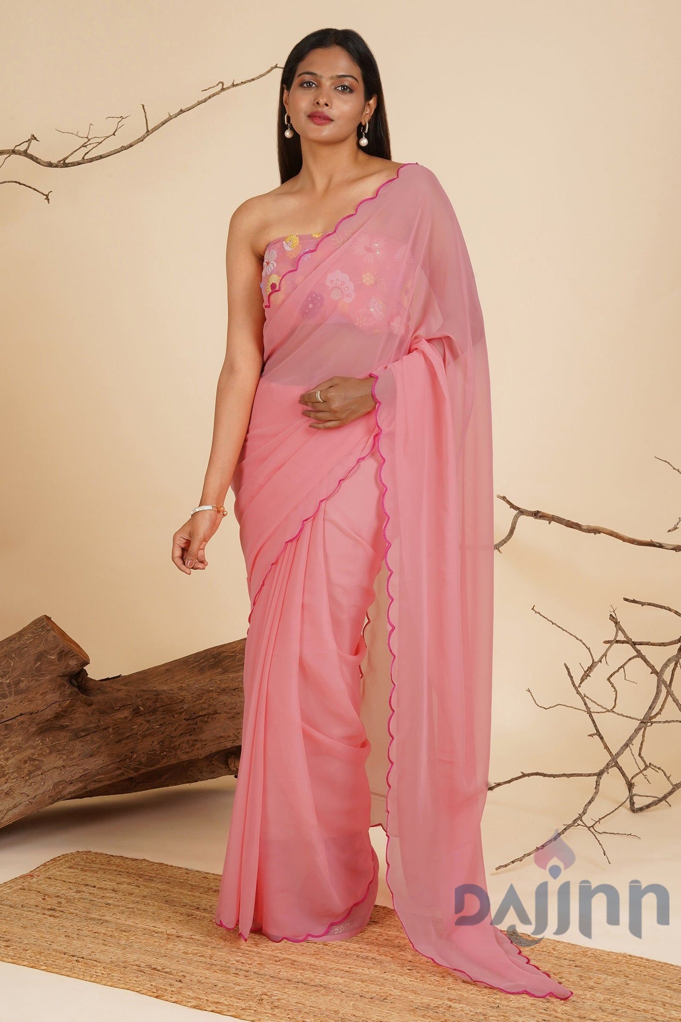 AYSR Boutique Raspberry Radiance Georgette Saree