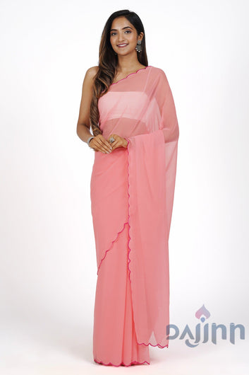 AYSR Boutique Raspberry Radiance Georgette Saree