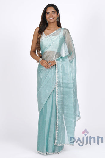 AYSR Boutique Aqua Azalea Tissue Saree