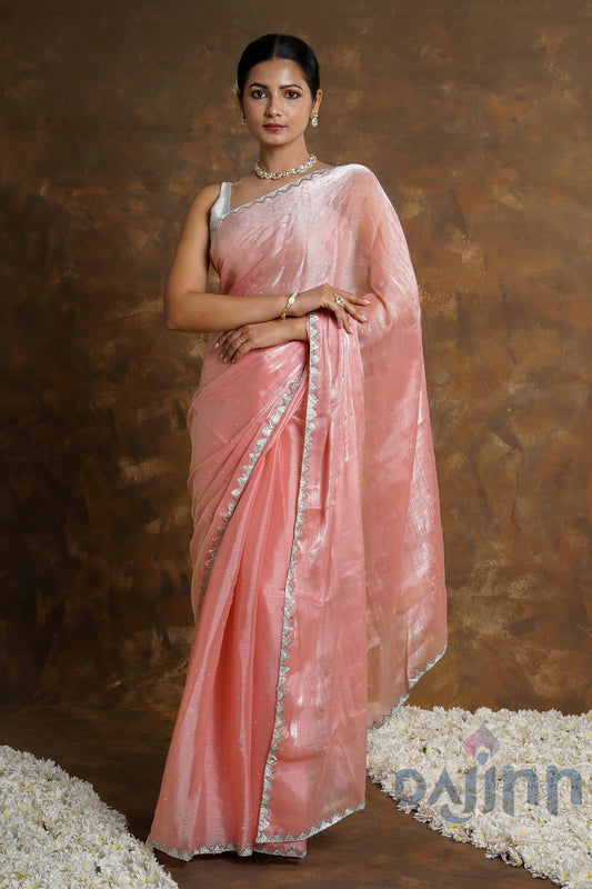 AYSR Boutique Coral Charm Tissue Saree