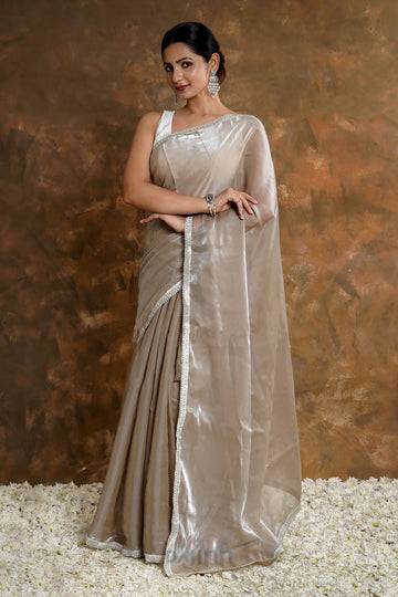 AYSR Boutique Mermaid Scale Tissue Saree