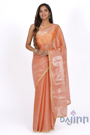 AYSR Boutique Coral Cascade Tissue Saree