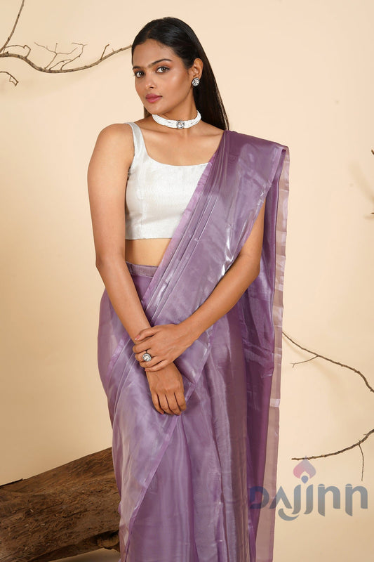 AYSR Boutique Lavender Kiss Tissue Pre-Draped Saree