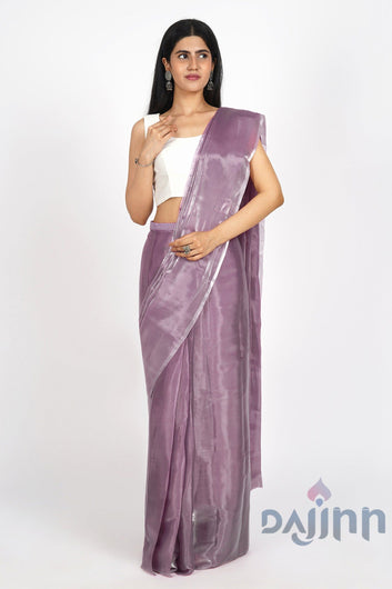 AYSR Boutique Lavender Kiss Tissue Pre-Draped Saree