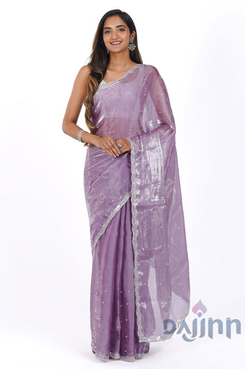 AYSR Boutique Lilac Dream Pearl Tissue Saree