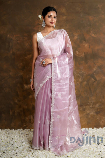 AYSR Boutique Vasanta  Onion Pink Tissue Saree