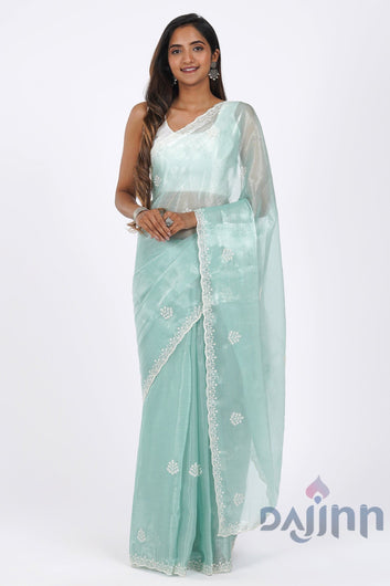 AYSR Boutique Pravallika Blue Tissue Saree