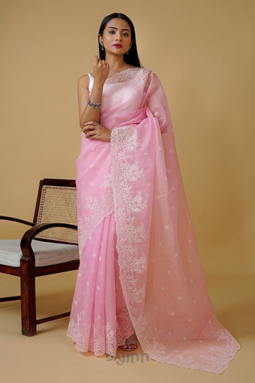 AYSR Boutique Utsa Embroidered Organza Saree
