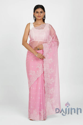 AYSR Boutique Utsa Embroidered Organza Saree