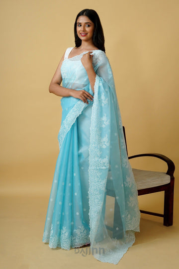 AYSR Boutique Vrishti Embroidered Organza Saree