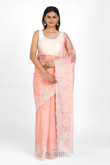 AYSR Boutique Oshma Embroidered Organza Saree