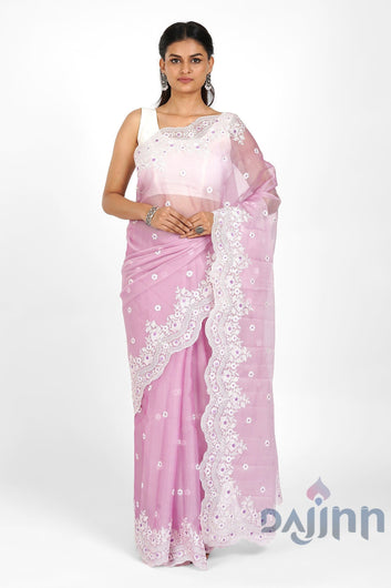 AYSR Boutique Hiran Embroidered Organza Saree