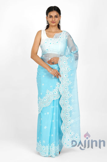 AYSR Boutique Savani Embroidered Organza Saree