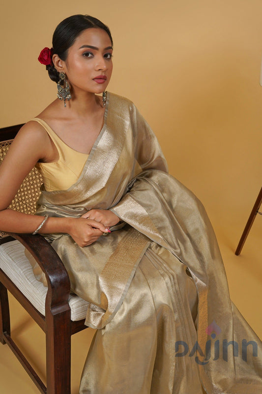 Geetanjali Silver Banarasi Tissue Saree