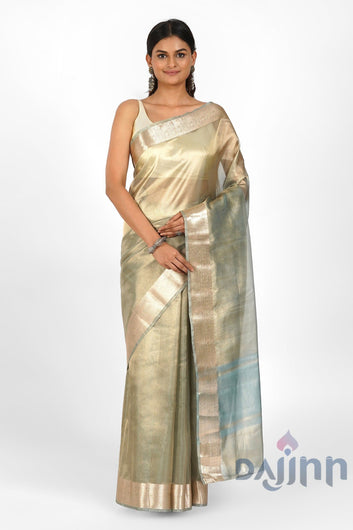 Moksh Blue Banarasi Tissue Saree