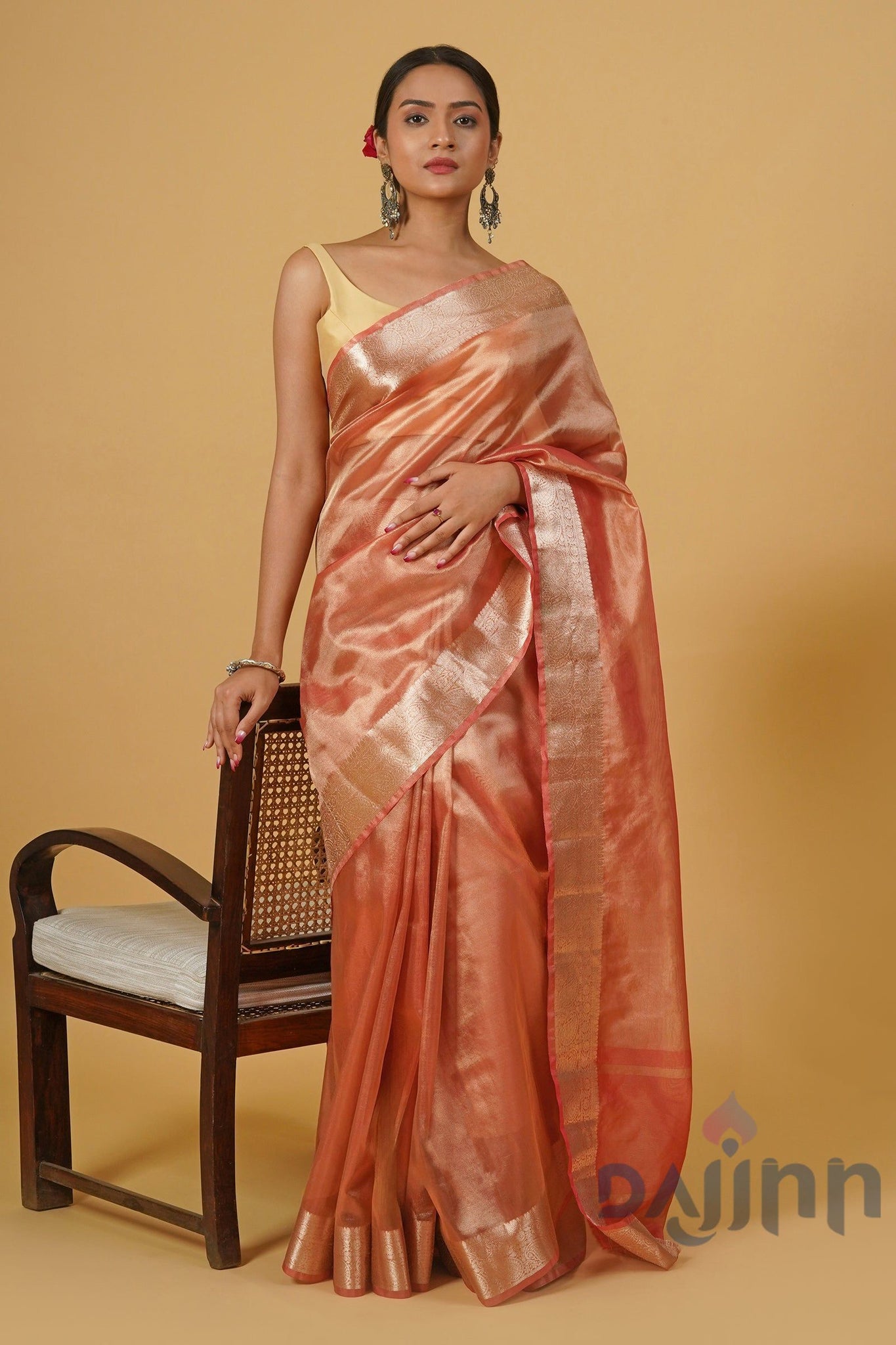 Mohini Coral Banarasi Tissue Saree