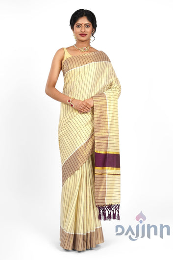 AYSR Boutique Periyar Kerala Tissue Violet Saree