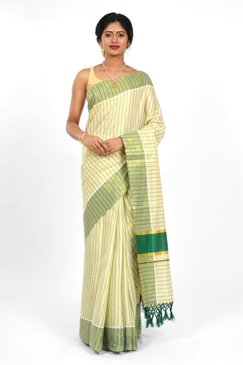 AYSR Boutique Pamba Kerala Tissue Bottle green Saree