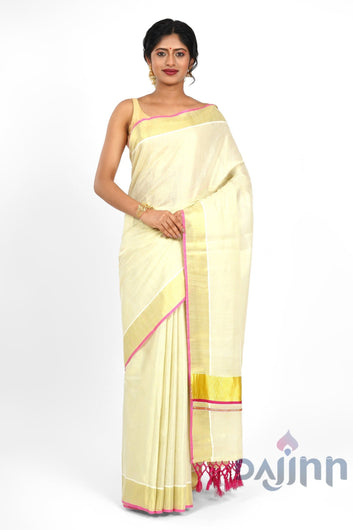 AYSR Boutique Karamana Kerala Tissue Pink Saree