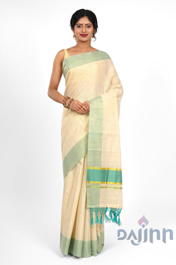 AYSR Boutique Muvatupuzha Kerala Tissue Turquoise Saree