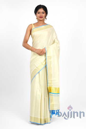 AYSR Boutique Dal Kerala Tissue Blue saree