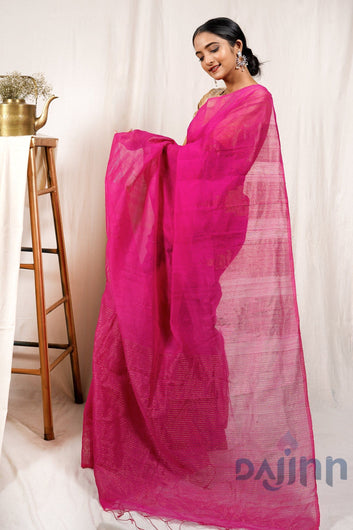 AYSR Boutique Fuschia Love Cotton Silk Zari Saree