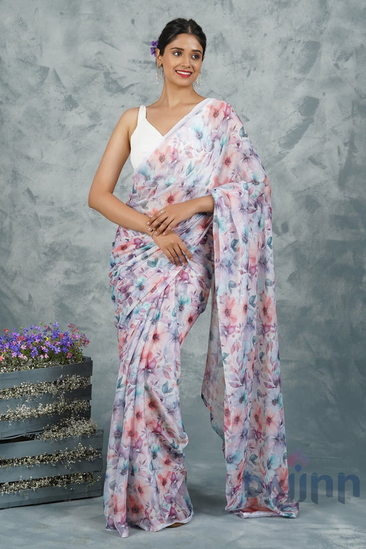 AYSR Boutique Opal Dream Digital Print Chiffon Saree