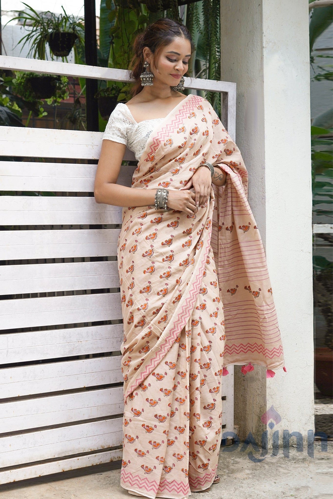 AYSR Boutique Chdhiya Udd Mulmul Cotton Saree