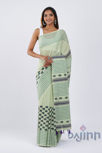 AYSR Boutique Haathi Mere Saathi Mulmul Cotton Saree