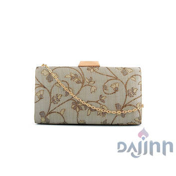 AYSR Boutique Yashvi Golden Floral Clutch