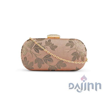 AYSR Boutique Priyanka Leaf Rose Pink Clutch