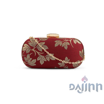 AYSR Boutique Mishani Leaf Brocade Clutch