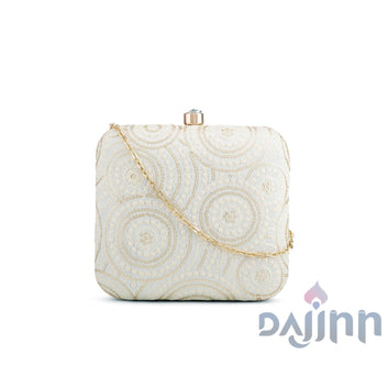 AYSR Boutique Nishi Circles Embroidered Clutch