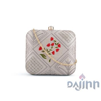 AYSR Boutique Irani Floral Threadwork Clutch