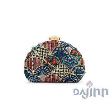 AYSR Boutique Siva Multicoloured Applique Clutch