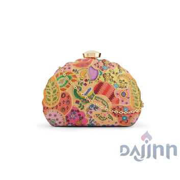 AYSR Boutique Reya Zardosi Print Applique Clutch