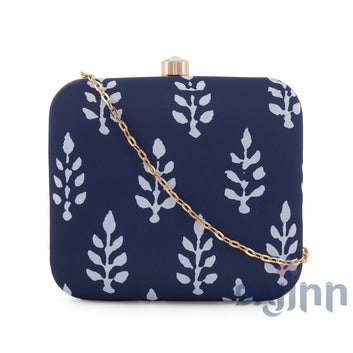 Blue O' Clock Stone and Print Clutch