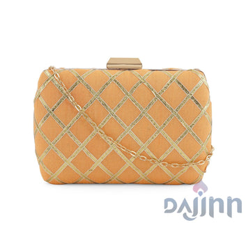 Crossing Paths Peach Fabric Clutch